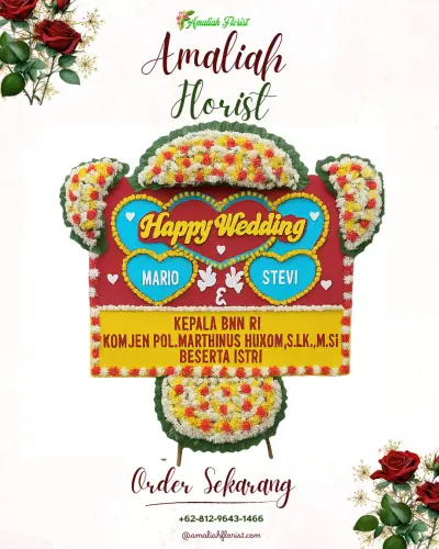 Karangan Papan Bunga Pernikahan di Sukamanis
